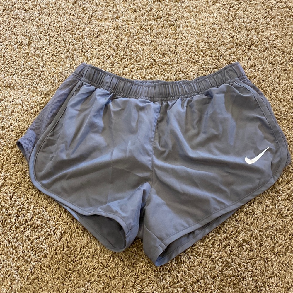 Light grey Nike running shorts